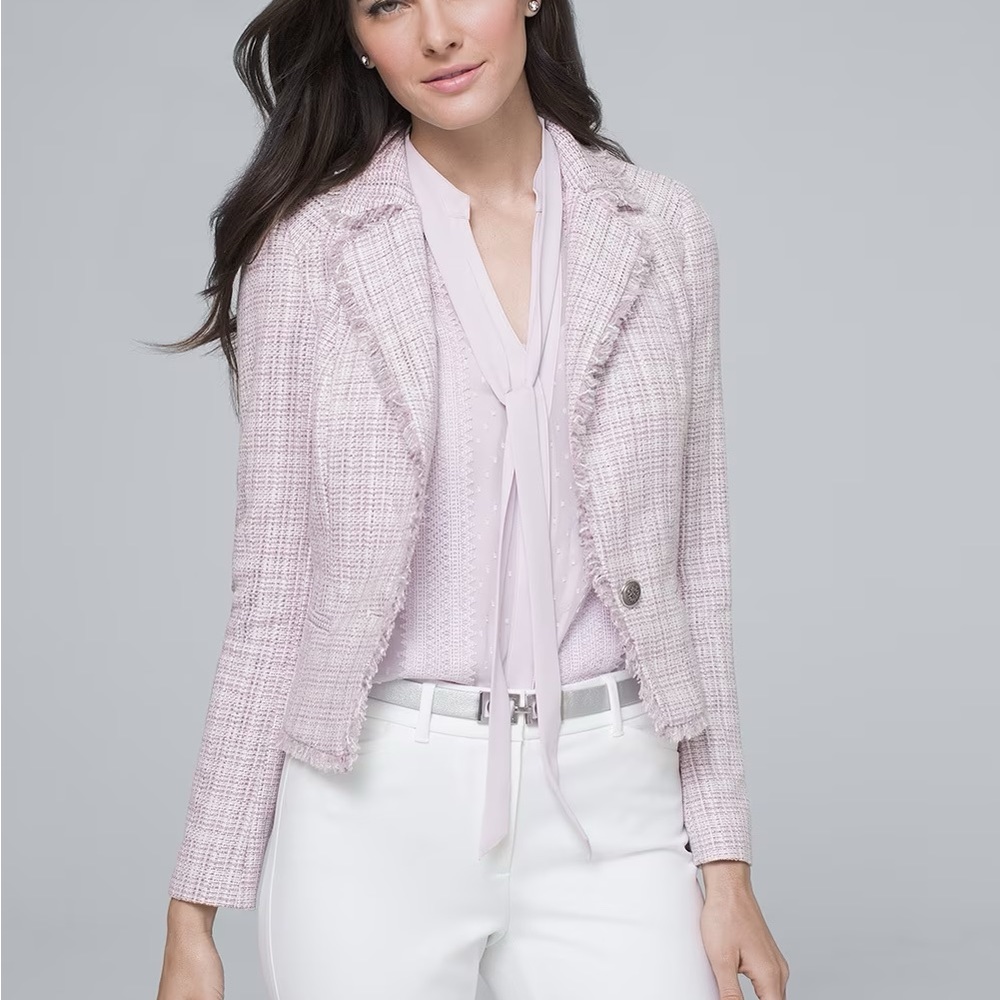 NWT Purple Tweed Jacket Size 8P White House Black Market